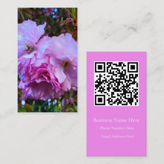 Rosa Kirschblüten Visitenkarte (Vorne/Hinten)