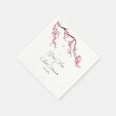 Rosa Kirschblüten-Wasserfarbe Frühling Sommer Serviette (Ecke)