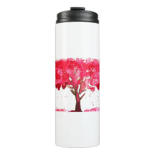 Rosa Kirschblüten Wasserfarbensakura Thermosbecher