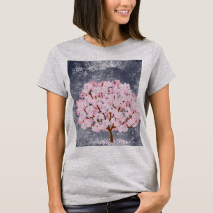 Rosa Kirschblütenbaum Damen T-Shirt Ästhetisch