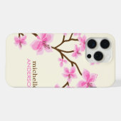 Rosa Kirschblütenbaum iPhone Hülle (Rückseite (Horizontal))