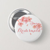 Rosa Kirschblütenblumenbrautjungfernknopf Button (Vorne & Hinten)