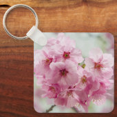 Rosa Kirschblütenblüte im Frühling Schlüsselanhänger (Vorderseite)