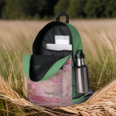 Rosa Kirschblütenmonogramm des Grünen Königs Bedruckter Rucksack
