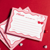 Rosa Kirsche auf der Ratenkarte des oberen Brautpa Einladung