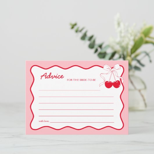 Rosa Kirsche auf der Ratenkarte des oberen Brautpa Einladung (Stehend Vorderseite)