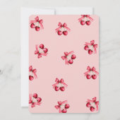 Rosa Kirsche auf Niedlichem Brautparty Einladung (Rückseite)