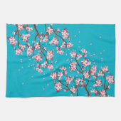 Rosa Kirsche Blossom Branchen & Sky Blue Handtuch (Horizontal)