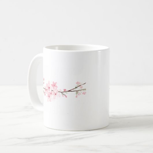 Rosa Kirsche blüht japanische Blume Sakura Kaffeetasse (Vorderseite Links)