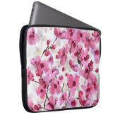 Rosa Kirsche blüht Wasserfarbe Nahtlos. Laptopschutzhülle (Vorne Rechts)