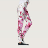 Rosa Kirsche blüht Wasserfarbe Nahtlos. Leggings (Rechts)