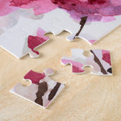 Rosa Kirsche blüht Wasserfarbe Nahtlos. Puzzle (Seite)