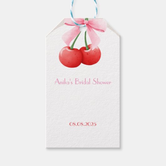 rosa Kirsche Brautparty-Kollektion Geschenkanhänger (Vorderseite)