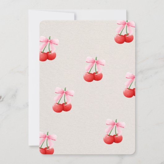 Rosa Kirsche Brautparty Sammlung Einladung (Rückseite)