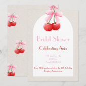 Rosa Kirsche Brautparty Sammlung Einladung (Vorne/Hinten)