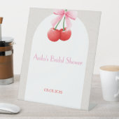 Rosa Kirsche Brautparty Sammlung Sockelschild (In Situ)