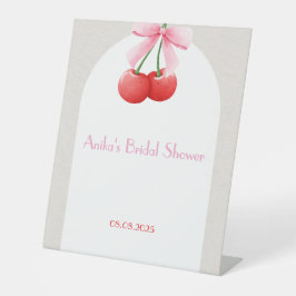 Rosa Kirsche Brautparty Sammlung Sockelschild