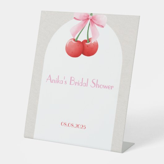 Rosa Kirsche Brautparty Sammlung Sockelschild (Vorderseite)