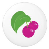 Rosa Kirsche, rosa Kirschen, süße Kirsche, Obst Keramikknauf (Vorderseite)