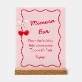 Rosa Kirsche Valentine Brautparty Mimosa Bar Acrylschild