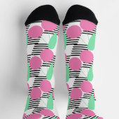 Rosa Kirschen Streifen schwarz rosa Socken (Oben)