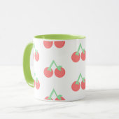 Rosa Kirschenmuster Tasse (Vorderseite Links)