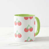 Rosa Kirschenmuster Tasse (VorderseiteRechts)
