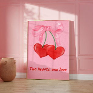 Rosa Kirschherz Romantische Kokette Wandposter Poster