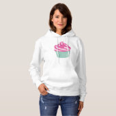 Rosa Kirschkleiner kuchen mit grünen Streifen Hoodie (Vorne ganz)