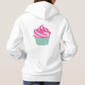 Rosa Kirschkleiner kuchen mit grünen Streifen Hoodie (Rückseite)
