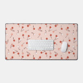 Rosa Kirschmuster niedliche ästhetische Schreibtis Schreibtischunterlage (Tastatur & Maus)