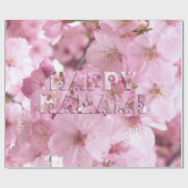 Rosa Kiry Blossom Japanisches Festival Happy Hanam Geschenkpapier (Flach)