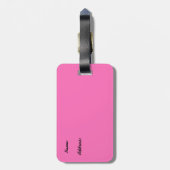 Rosa Kisslips lila Streifen Gepäckmarke Gepäckanhänger (Rückseite vertikal)