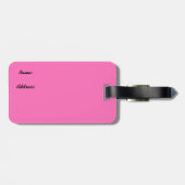 Rosa Kisslips lila Streifen Gepäckmarke Gepäckanhänger (Rückseite horizontal)