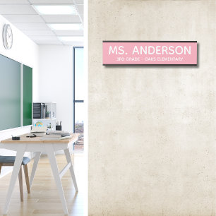Rosa Klassenzimmertür-Schild Türschild
