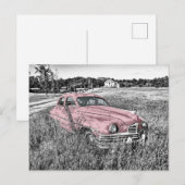 Rosa Klassiker Auto Postkarte (Vorne/Hinten)