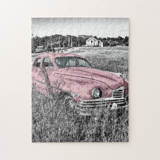 Rosa Klassiker Auto Puzzle (Vertikal)