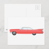 Rosa Klassikwagen Postkarte (Vorne/Hinten)