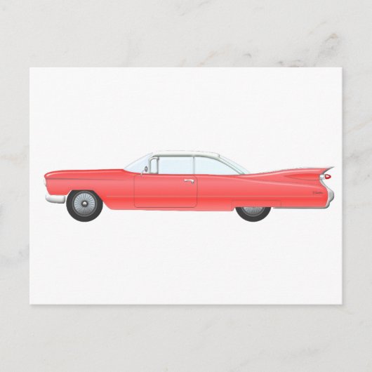 Rosa Klassikwagen Postkarte (Vorderseite)