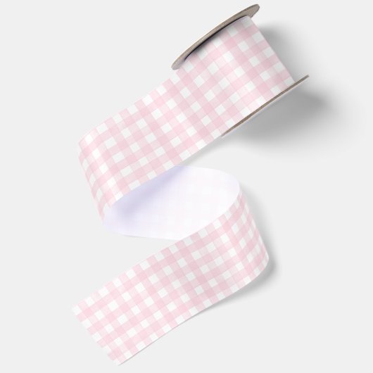 Rosa klassischer Gingham Satinband (Rückseite)