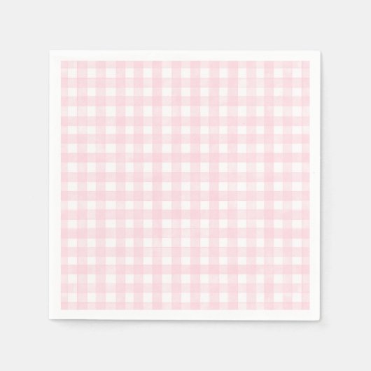 Rosa klassischer Gingham Serviette (Vorderseite)