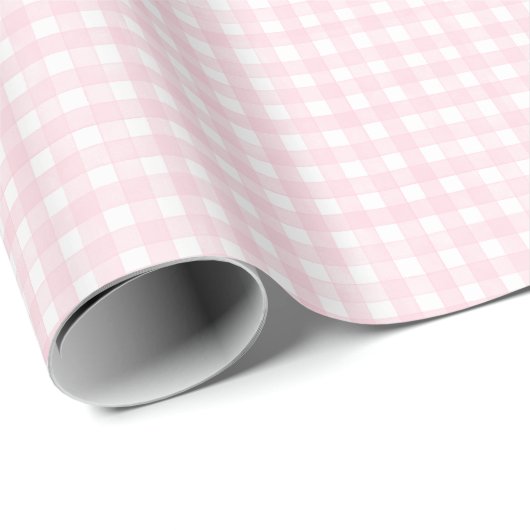 Rosa Klassisches Gingham Geschenkpapier (Rolleneckpunkt)