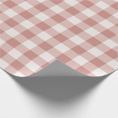 Rosa Klassisches Gingham-Karo Geschenkpapier (Ecke)
