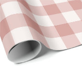 Rosa Klassisches Gingham-Karo Geschenkpapier (Rolleneckpunkt)