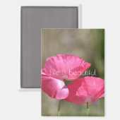 Rosa Klatschmohn Magnet (Vorderseite/Rückseite)