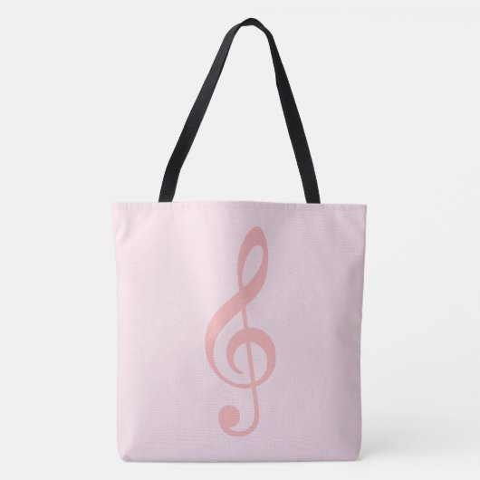 Rosa Klee auf sehr hellrosa Tasche (Vorderseite)