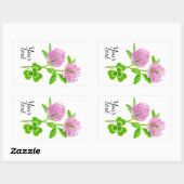 Rosa Klee Rechteckiger Aufkleber (Blatt)