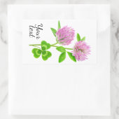 Rosa Klee Rechteckiger Aufkleber (Tasche)