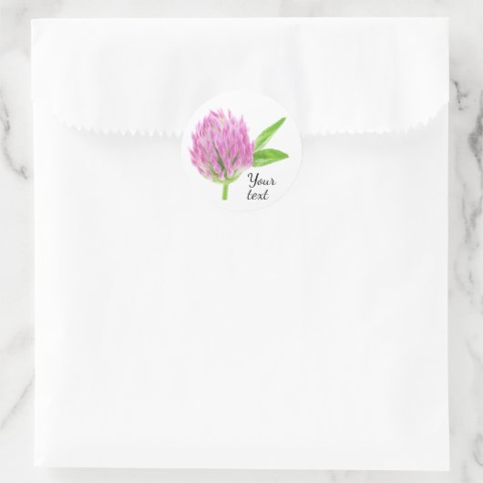 Rosa Klee Runder Aufkleber (Tasche)