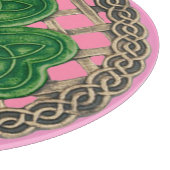 Rosa Kleeblatt auf der Keltenknochen-Schneideplatt Schneidebrett (Ecke)